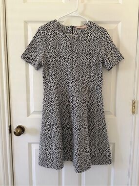 Hutch Black and White Short Sleeve Fit-and-Flare Dress